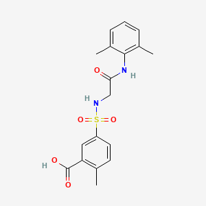 molecular formula C18H20N2O5S B2861155 5-({[(2,6-Dimethylphenyl)carbamoyl]methyl}sulfamoyl)-2-methylbenzoic acid CAS No. 794553-84-7