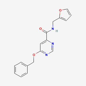 molecular formula C17H15N3O3 B2861164 6-(benzyloxy)-N-(furan-2-ylmethyl)pyrimidine-4-carboxamide CAS No. 2034448-04-7