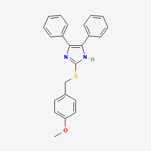 molecular formula C23H20N2OS B2861165 4-{[(4,5-diphenyl-1H-imidazol-2-yl)sulfanyl]methyl}phenyl methyl ether CAS No. 339277-40-6