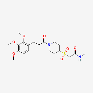 N-methyl-2-((1-(3-(2,3,4-trimethoxyphenyl)propanoyl)piperidin-4-yl)sulfonyl)acetamide