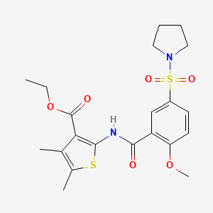 Ethyl 2-(2-methoxy-5-(pyrrolidin-1-ylsulfonyl)benzamido)-4,5-dimethylthiophene-3-carboxylate