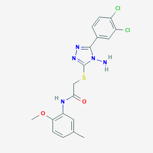 molecular formula C18H17Cl2N5O2S B286117 2-{[4-amino-5-(3,4-dichlorophenyl)-4H-1,2,4-triazol-3-yl]sulfanyl}-N-(2-methoxy-5-methylphenyl)acetamide 