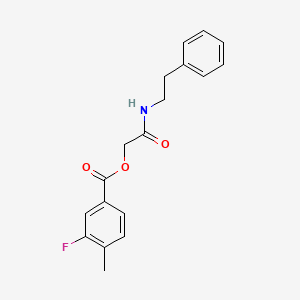 molecular formula C18H18FNO3 B2861173 2-氧代-2-(苯乙氨基)乙基 3-氟-4-甲基苯甲酸酯 CAS No. 1794778-69-0