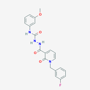 molecular formula C21H19FN4O4 B2861178 2-(1-(3-fluorobenzyl)-2-oxo-1,2-dihydropyridine-3-carbonyl)-N-(3-methoxyphenyl)hydrazinecarboxamide CAS No. 1105206-27-6