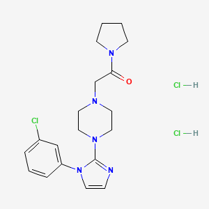 2-(4-(1-(3-chlorophenyl)-1H-imidazol-2-yl)piperazin-1-yl)-1-(pyrrolidin-1-yl)ethanone dihydrochloride