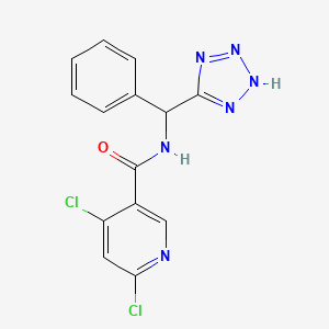 4,6-Dichloro-N-[phenyl(2H-tetrazol-5-yl)methyl]pyridine-3-carboxamide