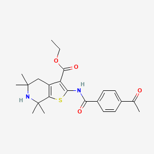 Ethyl 2-[(4-acetylbenzoyl)amino]-5,5,7,7-tetramethyl-4,6-dihydrothieno[2,3-c]pyridine-3-carboxylate