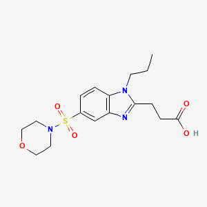 molecular formula C17H23N3O5S B2861196 3-[5-(morpholine-4-sulfonyl)-1-propyl-1H-1,3-benzodiazol-2-yl]propanoic acid CAS No. 731815-69-3