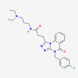 3-[4-(4-chlorobenzyl)-5-oxo-4,5-dihydro[1,2,4]triazolo[4,3-a]quinazolin-1-yl]-N-[3-(diethylamino)propyl]propanamide