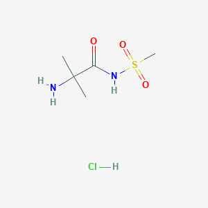 molecular formula C5H13ClN2O3S B2861200 2-氨基-2-甲基-N-甲基磺酰基丙酰胺；盐酸盐 CAS No. 2247106-61-0