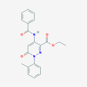 molecular formula C21H19N3O4 B2861202 Ethyl 4-benzamido-6-oxo-1-(o-tolyl)-1,6-dihydropyridazine-3-carboxylate CAS No. 941974-37-4