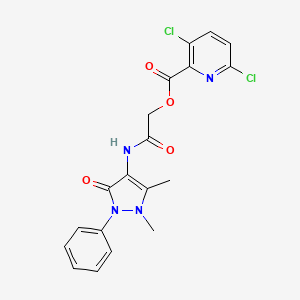 molecular formula C19H16Cl2N4O4 B2861203 [2-[(1,5-Dimethyl-3-oxo-2-phenylpyrazol-4-yl)amino]-2-oxoethyl] 3,6-dichloropyridine-2-carboxylate CAS No. 1090895-77-4