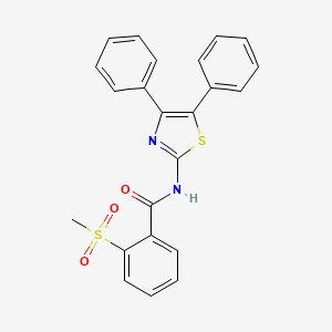 molecular formula C23H18N2O3S2 B2861207 N-(4,5-diphenylthiazol-2-yl)-2-(methylsulfonyl)benzamide CAS No. 896027-46-6