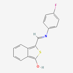 molecular formula C15H10FNOS B2861209 3-[(4-氟苯胺)亚甲基]-2-苯并噻吩-1(3H)-酮 CAS No. 1164523-83-4