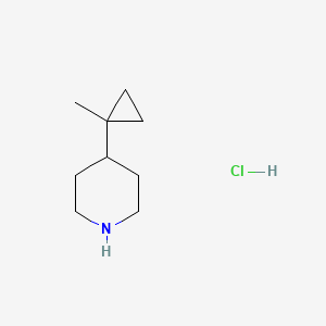 molecular formula C9H18ClN B2861215 4-(1-甲基环丙基)哌啶；盐酸盐 CAS No. 2490432-60-3
