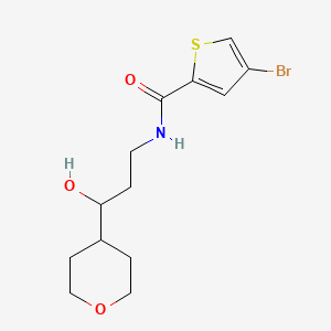 4-bromo-N-(3-hydroxy-3-(tetrahydro-2H-pyran-4-yl)propyl)thiophene-2-carboxamide