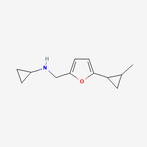 molecular formula C12H17NO B2861224 N-{[5-(2-methylcyclopropyl)furan-2-yl]methyl}cyclopropanamine CAS No. 954259-49-5