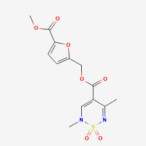 molecular formula C13H14N2O7S B2861228 [5-(甲氧基羰基)-2-呋喃基]甲基 2,5-二甲基-1,1-二氧代-1,2-二氢-1,2,6-噻二嗪-4-甲酸酯 CAS No. 1775530-48-7