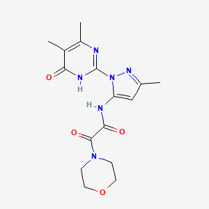 molecular formula C16H20N6O4 B2861237 N-(1-(4,5-二甲基-6-氧代-1,6-二氢嘧啶-2-基)-3-甲基-1H-吡唑-5-基)-2-吗啉代-2-氧代乙酰胺 CAS No. 1014005-60-7