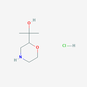molecular formula C7H16ClNO2 B2861255 2-Morpholin-2-ylpropan-2-ol;hydrochloride CAS No. 1443380-05-9