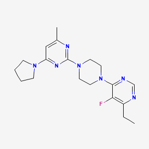 molecular formula C19H26FN7 B2861257 2-[4-(6-Ethyl-5-fluoropyrimidin-4-yl)piperazin-1-yl]-4-methyl-6-pyrrolidin-1-ylpyrimidine CAS No. 2415553-17-0