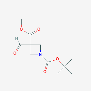 molecular formula C11H17NO5 B2861258 1-O-Tert-butyl 3-O-methyl 3-formylazetidine-1,3-dicarboxylate CAS No. 2167326-05-6