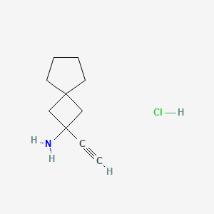 molecular formula C10H16ClN B2861261 2-Ethynylspiro[3.4]octan-2-amine;hydrochloride CAS No. 2567503-01-7