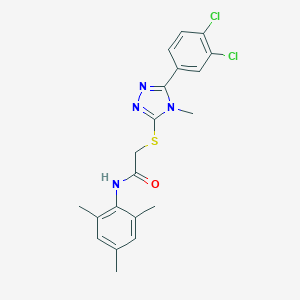 molecular formula C20H20Cl2N4OS B286127 2-{[5-(3,4-dichlorophenyl)-4-methyl-4H-1,2,4-triazol-3-yl]sulfanyl}-N-(2,4,6-trimethylphenyl)acetamide 