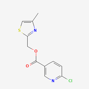 molecular formula C11H9ClN2O2S B2861272 (4-Methyl-1,3-thiazol-2-YL)methyl 6-chloropyridine-3-carboxylate CAS No. 1436258-04-6
