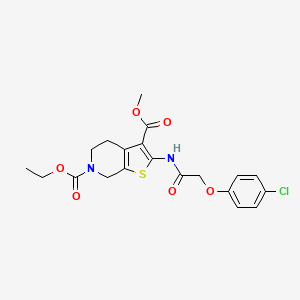 molecular formula C20H21ClN2O6S B2861275 6-ethyl 3-methyl 2-(2-(4-chlorophenoxy)acetamido)-4,5-dihydrothieno[2,3-c]pyridine-3,6(7H)-dicarboxylate CAS No. 864926-37-4