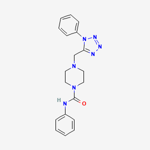 molecular formula C19H21N7O B2861284 N-phenyl-4-((1-phenyl-1H-tetrazol-5-yl)methyl)piperazine-1-carboxamide CAS No. 1040651-65-7
