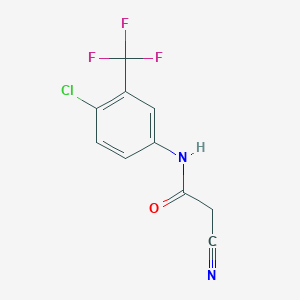 molecular formula C10H6ClF3N2O B2861288 N-[4-chloro-3-(trifluoromethyl)phenyl]-2-cyanoacetamide CAS No. 24522-41-6