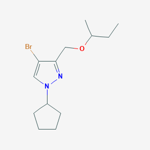molecular formula C13H21BrN2O B2861291 4-bromo-3-(sec-butoxymethyl)-1-cyclopentyl-1H-pyrazole CAS No. 1856020-24-0