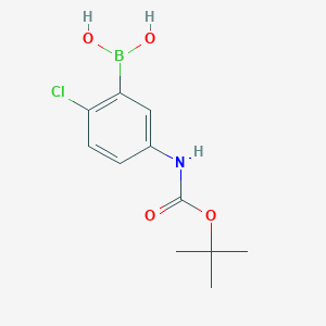 molecular formula C11H15BClNO4 B2861292 (5-((tert-Butoxycarbonyl)amino)-2-chlorophenyl)boronic acid CAS No. 2246849-87-4