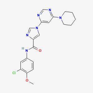 molecular formula C20H21ClN6O2 B2861298 N~4~-(3-chloro-4-methoxyphenyl)-1-(6-piperidino-4-pyrimidinyl)-1H-imidazole-4-carboxamide CAS No. 1251669-77-8