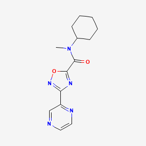 molecular formula C14H17N5O2 B2861301 N-cyclohexyl-N-methyl-3-(pyrazin-2-yl)-1,2,4-oxadiazole-5-carboxamide CAS No. 1235649-64-5