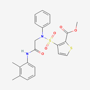 molecular formula C22H22N2O5S2 B2861312 3-[{2-[(2,3-二甲苯基)氨基]-2-氧代乙基}(苯基)磺酰胺基]噻吩-2-甲酸甲酯 CAS No. 895264-21-8