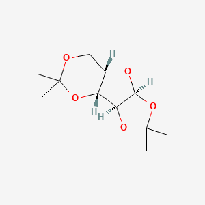 molecular formula C11H18O5 B2861313 (3aS,3bR,7aS,8aS)-2,2,5,5-tetramethyltetrahydro-3aH-[1,3]dioxolo[4',5':4,5]furo[3,2-d][1,3]dioxine CAS No. 131156-47-3