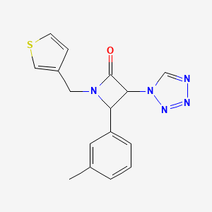 molecular formula C16H15N5OS B2861315 4-(3-甲苯基)-3-(四唑-1-基)-1-(噻吩-3-基甲基)氮杂环丁-2-酮 CAS No. 1241316-89-1