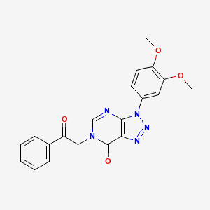 molecular formula C20H17N5O4 B2861334 3-(3,4-Dimethoxyphenyl)-6-phenacyltriazolo[4,5-d]pyrimidin-7-one CAS No. 893940-21-1