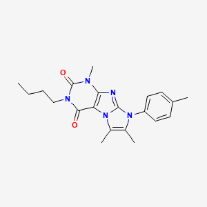 molecular formula C21H25N5O2 B2861337 3-丁基-1,6,7-三甲基-8-(对甲苯基)-1H-咪唑并[2,1-f]嘌呤-2,4(3H,8H)-二酮 CAS No. 877644-62-7