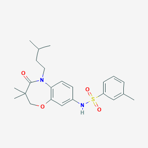 N-(5-isopentyl-3,3-dimethyl-4-oxo-2,3,4,5-tetrahydrobenzo[b][1,4]oxazepin-8-yl)-3-methylbenzenesulfonamide