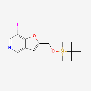 molecular formula C14H20INO2Si B2861339 2-(((叔丁基二甲基甲硅烷基)氧基)甲基)-7-碘呋并[3,2-c]吡啶 CAS No. 1956364-46-7