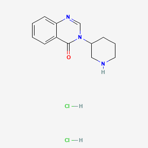 molecular formula C13H17Cl2N3O B2861347 3-(哌啶-3-基)-3,4-二氢喹唑啉-4-酮二盐酸盐 CAS No. 2097936-80-4