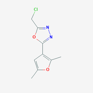molecular formula C9H9ClN2O2 B2861350 2-(氯甲基)-5-(2,5-二甲基呋喃-3-基)-1,3,4-恶二唑 CAS No. 796106-49-5