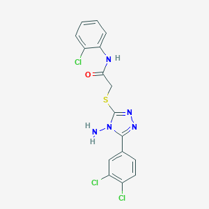 molecular formula C16H12Cl3N5OS B286136 2-{[4-amino-5-(3,4-dichlorophenyl)-4H-1,2,4-triazol-3-yl]sulfanyl}-N-(2-chlorophenyl)acetamide 