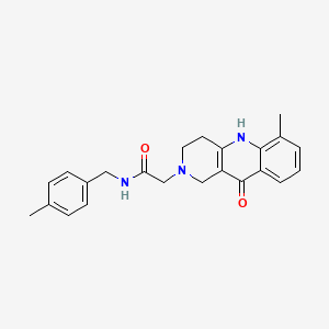 molecular formula C23H25N3O2 B2861361 2-(6-methyl-10-oxo-3,4-dihydrobenzo[b][1,6]naphthyridin-2(1H,5H,10H)-yl)-N-(4-methylbenzyl)acetamide CAS No. 1251591-64-6