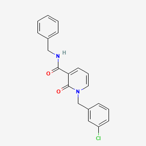 molecular formula C20H17ClN2O2 B2861362 N-benzyl-1-(3-chlorobenzyl)-2-oxo-1,2-dihydro-3-pyridinecarboxamide CAS No. 339008-71-8