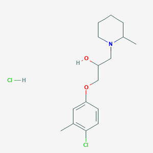 molecular formula C16H25Cl2NO2 B2861365 1-(4-氯-3-甲基苯氧基)-3-(2-甲基哌啶-1-基)丙烷-2-醇盐酸盐 CAS No. 478654-10-3