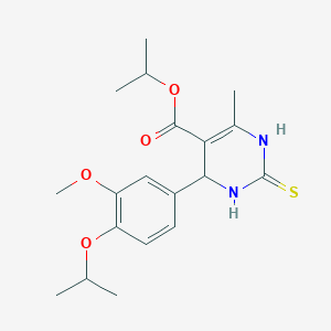 molecular formula C19H26N2O4S B286137 Isopropyl 6-(4-isopropoxy-3-methoxyphenyl)-4-methyl-2-sulfanyl-1,6-dihydropyrimidine-5-carboxylate 